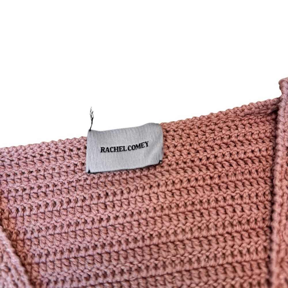Rachel Comey Short Sleeve Crochet Sweater Pink Wool Blend Boxy Fit L in GUC - Picture 5 of 9